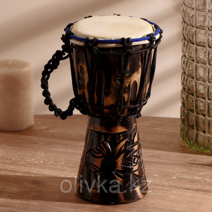 Музыкальный инструмент барабан джембе "Тёмный" 26х14х14 см МИКС