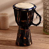 Музыкальный инструмент барабан джембе "Тёмный" 26х14х14 см МИКС, фото 4