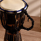 Музыкальный инструмент барабан джембе "Тёмный" 26х14х14 см МИКС, фото 5