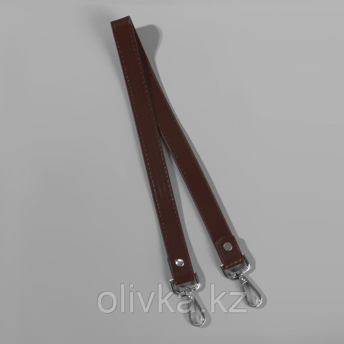 Ручка для сумки, с карабинами, 60 ± 1 × 2 см, цвет коричневый - фото 2 - id-p110919652