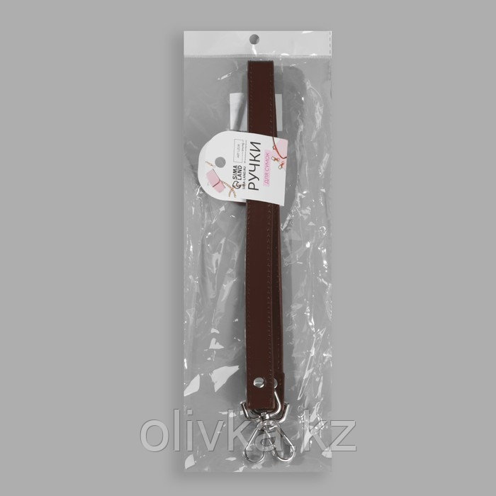 Ручка для сумки, с карабинами, 60 ± 1 × 2 см, цвет коричневый - фото 6 - id-p110919652