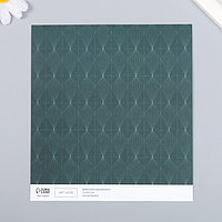 Бумага для скрапбукинга "Кристаллы на зелёном" плотность 180 гр 15,5х17 см