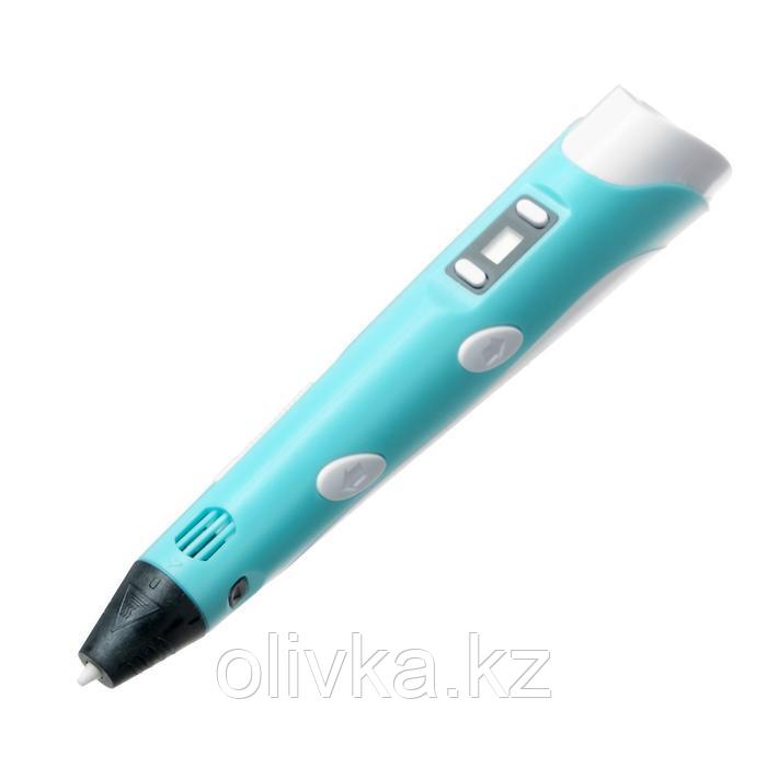 Комплект 3Д ручка с дисплеем голубая + пластик ABS 10 цветов по 10 метров - фото 3 - id-p110920572