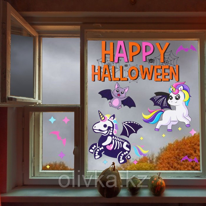 Интерьерные наклейки «Happy Halloween», единорог - фото 2 - id-p110933790