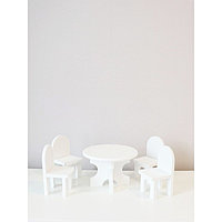 Мебель для куклы: стол и 4 стула