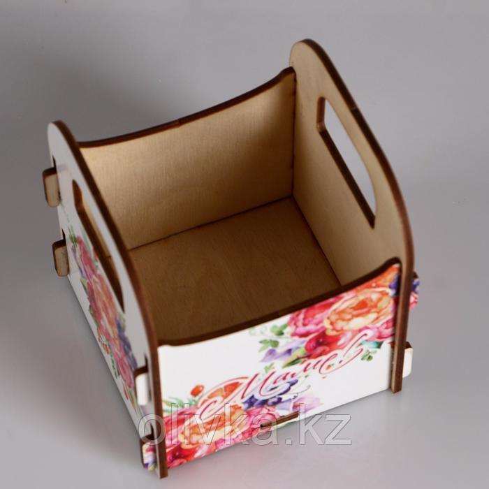 Кашпо деревянное 10.5×10×11 см подарочное Рокси Смит "Маме! Цветы", коробка - фото 4 - id-p110922471