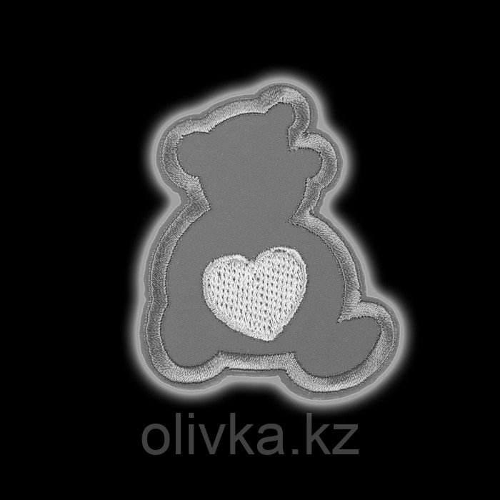 Светоотражающая термонаклейка «Медведь», 7,5 × 6 см, цвет серый - фото 2 - id-p110929054
