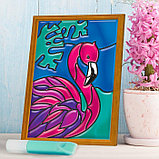 Витражная мини-картина «Фламинго» 10х15 см, фото 2