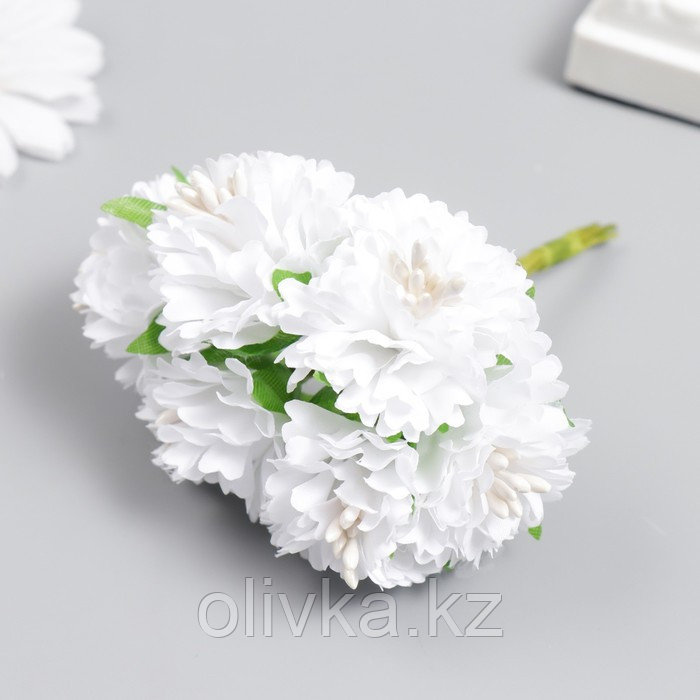 Цветы для декорирования "Астра белая" 1 букет=6 цветов 10 см - фото 2 - id-p110935800