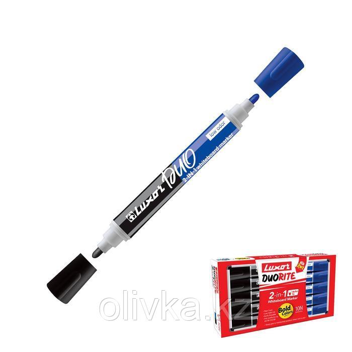 Маркер для белых досок Luxor Duorite, 1-3 мм, двусторонний, пулевидный, чёрный/синий - фото 4 - id-p110921562