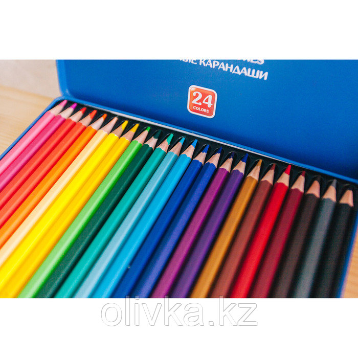 Карандаши 24 цвета ErichKrause ArtBerry премиум, дерево, шестигранные, яркий и мягкий грифель 3.0 мм, - фото 4 - id-p110916043