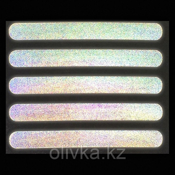 Светоотражающая термонаклейка «Полосы», 12 × 1,5 см, 5 шт на листе, цвет серый - фото 2 - id-p110916045