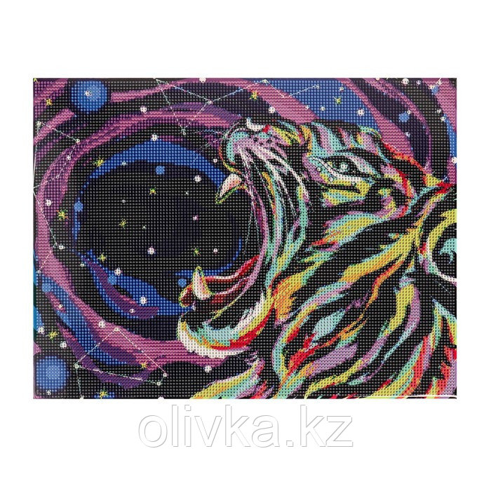 Алмазная мозаика на подрамнике с полным заполнением «Звёздный тигр», 30х40см - фото 4 - id-p110935824