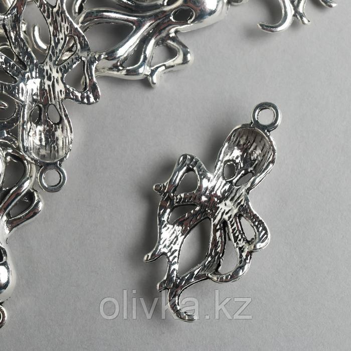 Декор металл для творчества "Осьминог" серебро 7699 3,1х1,7 см - фото 2 - id-p110929078