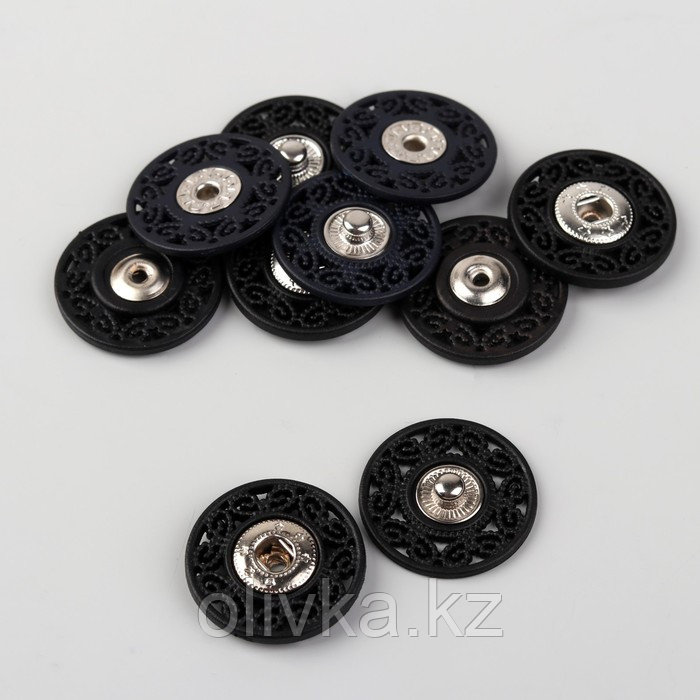 Кнопки пришивные декоративные, d = 25 мм, 5 шт, цвет чёрный - фото 1 - id-p110913417