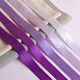 Набор атласных лент, 5 шт, размер 1 ленты: 20 мм × 23 ± 1 м, цвет фиолетовый спектр, фото 2