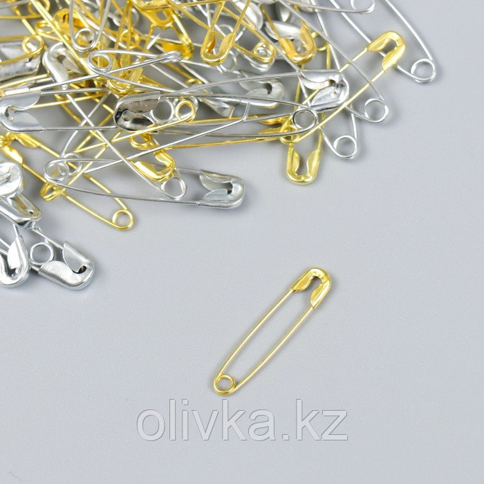 Набор декора для творчества "Булавка" набор 90 шт золото/серебро 2,5 см 7,5х5х2 см - фото 2 - id-p110946511