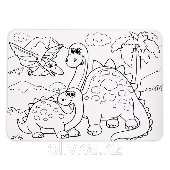 Пазл в рамке «Мир динозавров», 34 детали + раскраска - фото 3 - id-p110921615