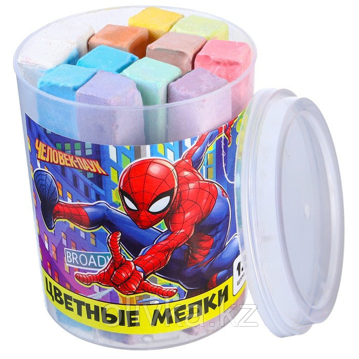Набор цветных мелков Человек-паук, 12 штук, 10 цветов - фото 8 - id-p110948527