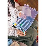 Органайзер для рукоделия, со съёмными ячейками, 20 отделений, 22,5 × 18 × 4 см, цвет прозрачный, фото 5