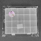 Органайзер для рукоделия, со съёмными ячейками, 20 отделений, 22,5 × 18 × 4 см, цвет прозрачный, фото 6