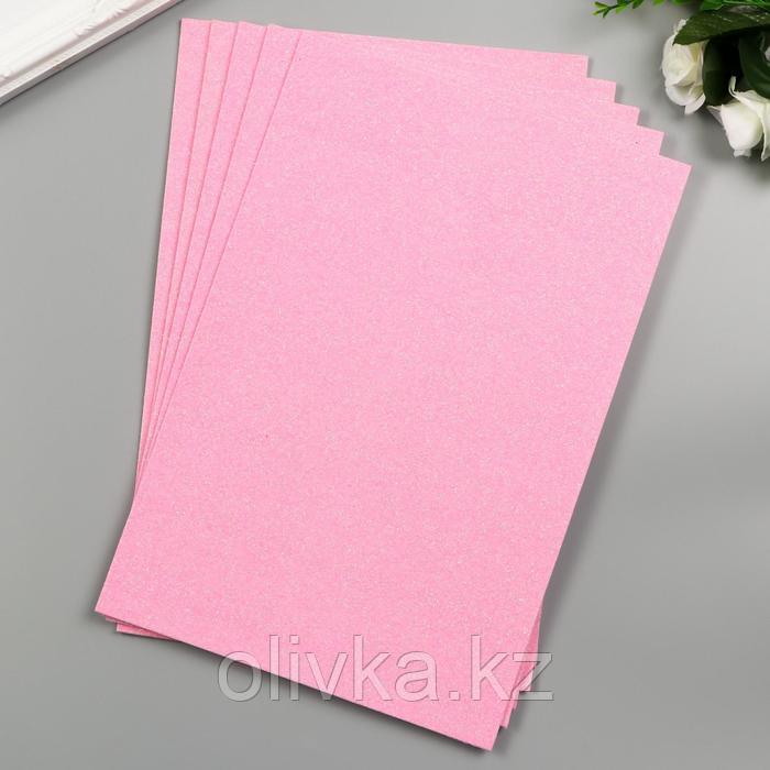 Фоамиран "Неоновый блеск - розовый" 2 мм формат А4 (набор 5 листов) - фото 3 - id-p110918840