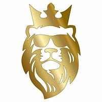 Наклейка "Лев в короне и очках", золото, плоттер, 40 х 30 см