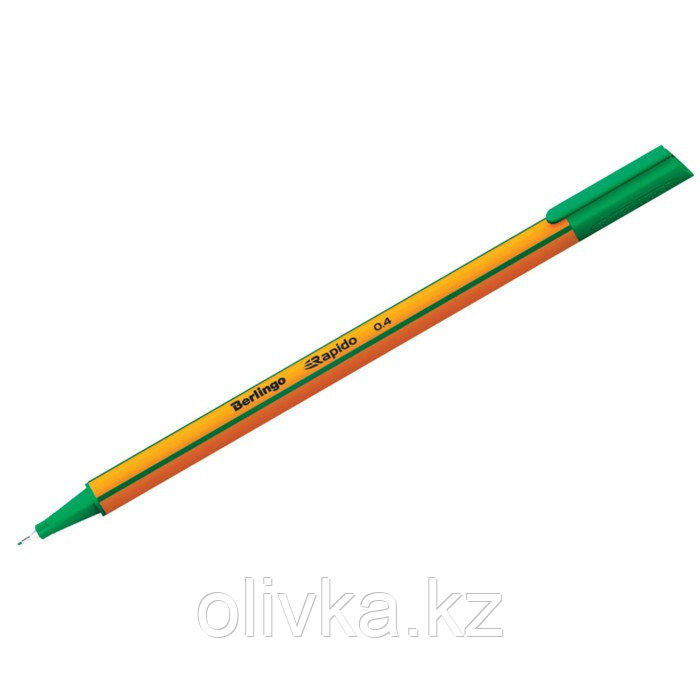 Ручка капиллярная Berlingo Rapido, 0,4 мм, трёхгранная, стержень зелёный - фото 1 - id-p110916106