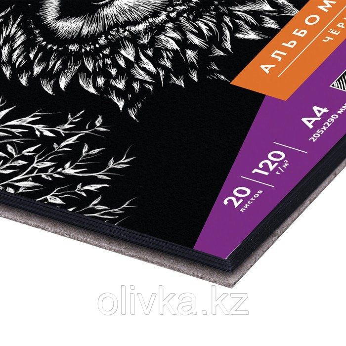 Скетчбук черная бумага 120г/м BRAUBERG ART DEBUT 205х290 мм 20л, на гребне 110995 - фото 6 - id-p110944550