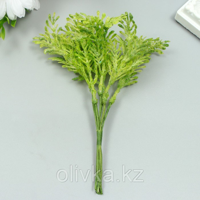 Искусственное растение для творчества "Туя" 1 букет=6 веточек зелёный 13 см - фото 3 - id-p110932935