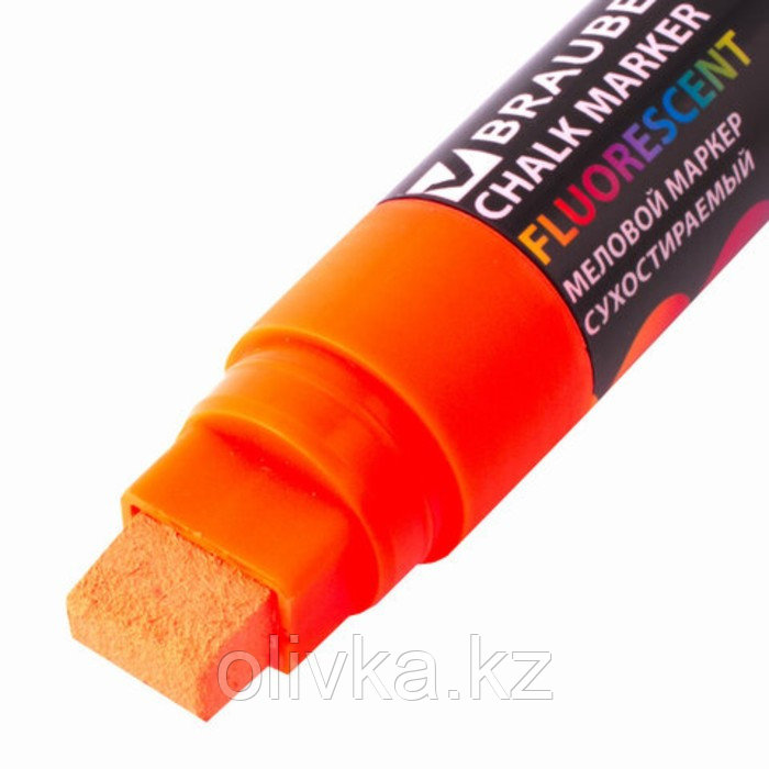 Маркер меловой BRAUBERG "POP-ART", 15 мм, сухостираемый, для гладких поверхностейостей, оранжеввый 151541 - фото 2 - id-p110942566