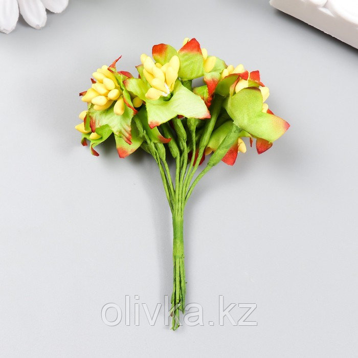 Цветы для декорирования "Паслен жасминовидный" 1 букет=10 цветов жёлтый 9,5 см - фото 1 - id-p110934900