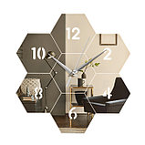 Часы-наклейка, серия: DIY, "Соты", 27 х 26 см, сота 10.2 х 8.9 см, 1 АА, золото, фото 4