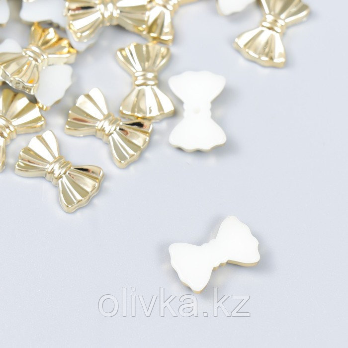 Декор для творчества пластик "Бантики" золото набор 30 шт 0,9х1,3 см - фото 2 - id-p110919771