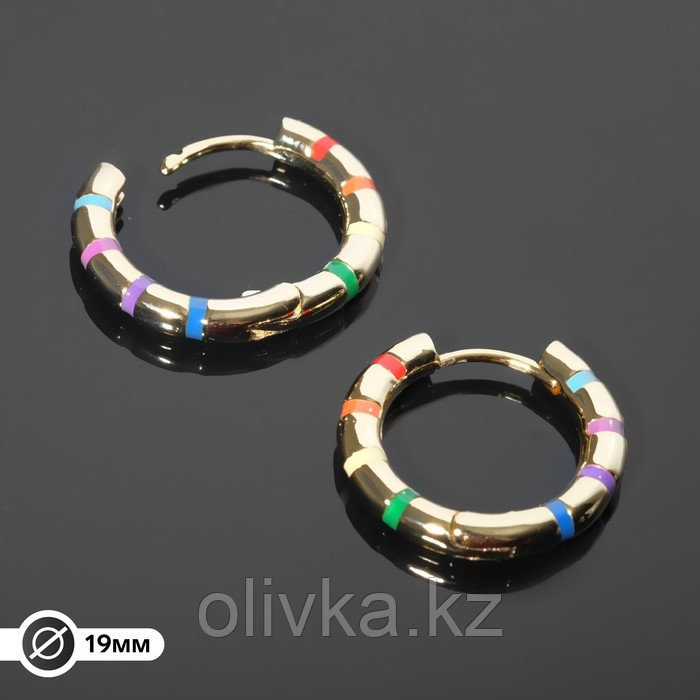Швензы-кольца родированные "Радуга" d=19мм, цветные в золоте - фото 1 - id-p110946573