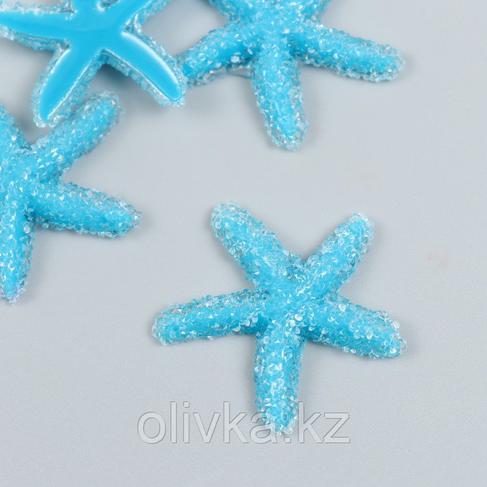 Декор для творчества пластик "Синяя морская звезда" сахарная 3,8х0,5х3,8 см - фото 1 - id-p110948569