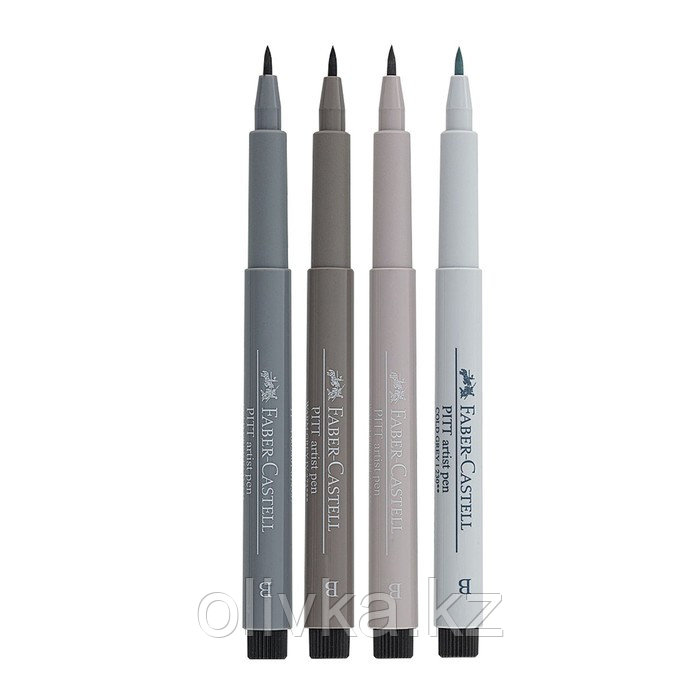 Набор капиллярных ручек Faber-Castell Pitt Artist Pens Comic Shading Brush, 4 цвета - фото 2 - id-p110934922