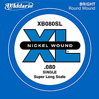 Отдельная струна для бас-гитары D'Addario XB080SL Nickel Wound никелированная, .080, Super Long   45