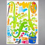 Наклейка пластик интерьерная цветная "Зелёные ящерицы и краски" 50х70 см, фото 2