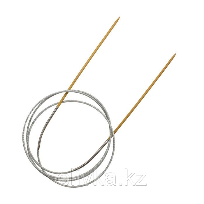 Спицы круговые, бамбуковые, с металлическим тросиком 100 см/2,0 мм - фото 2 - id-p110933965