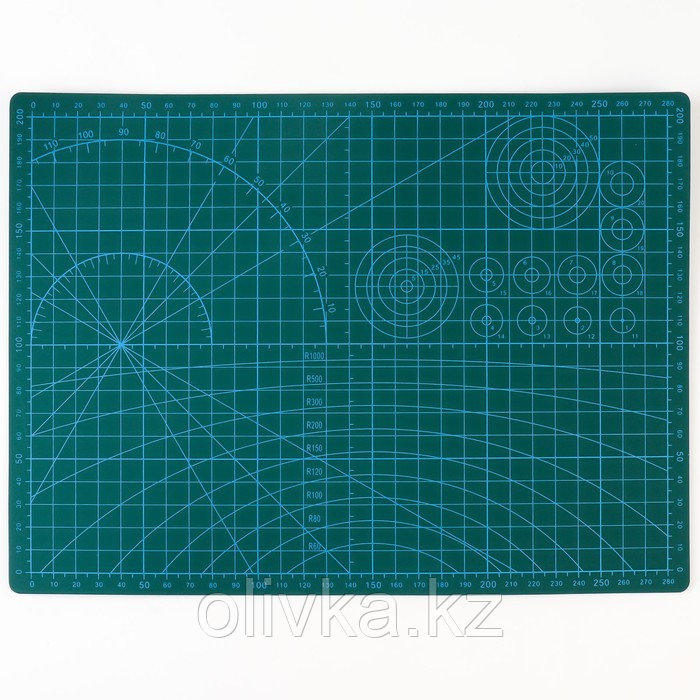 Мат для резки, трёхслойный, 30 × 21 см, А4, цвет зелёный - фото 2 - id-p110937870
