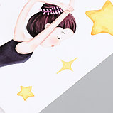 Наклейка пластик интерьерная цветная "Балерина и единорог на месяце" набор 2 листа 30х60 см   954020, фото 3