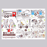 Наклейка пластик интерьерная цветная "Транспорт. Детальки" набор 6 листов 17,5х27 см, фото 2