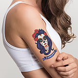 Татуировка на тело цветная "Девушка - tu para siempre" 10,5х6 см, фото 3