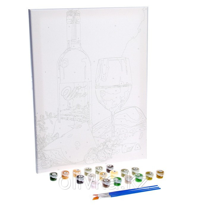 Картина по номерам на холсте с подрамником «Белое вино», 30х40 см - фото 3 - id-p110946651