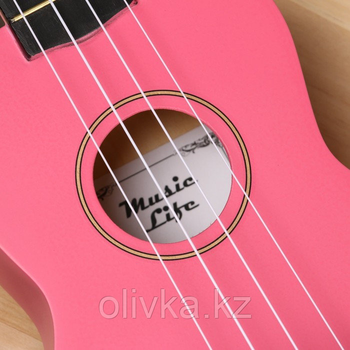 Укулеле сопрано Music Life UK-10, цвет розовый 54см - фото 5 - id-p110929211