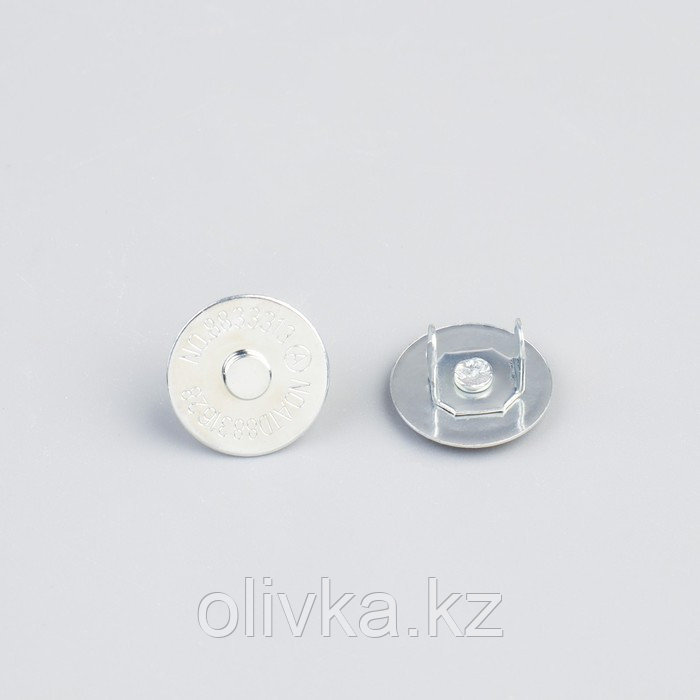 Кнопка магнитная, d = 14 мм, цвет серебряный - фото 2 - id-p110938809