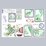 Наклейка пластик интерьерная цветная "Постеры с листьями" 60х90 см, фото 2