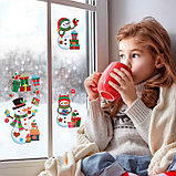 Наклейки на окна "Новогодние" снеговики, подарки, 41 х 29 см, фото 3