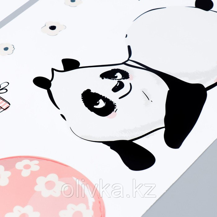 Наклейка пластик интерьерная цветная "Милые панды" набор 2 листа 30х90 см - фото 3 - id-p110935022